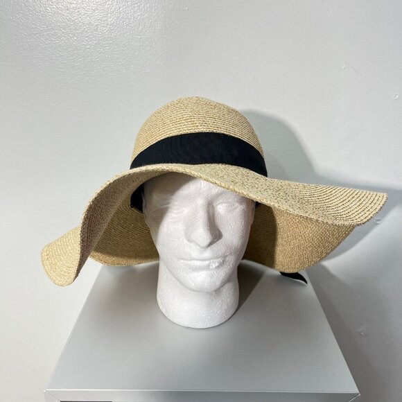 Furtak Beautiful Wide brim‎ Sun Hat with Black Ribbon OS - Picture 1 of 6